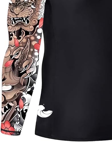 Mens Rash Guard Men's Long Sleeve UPF 50+ Sun Protection, Compression Shirt Long Sleeve Swim Shirts Workout Gym T-Shirt3