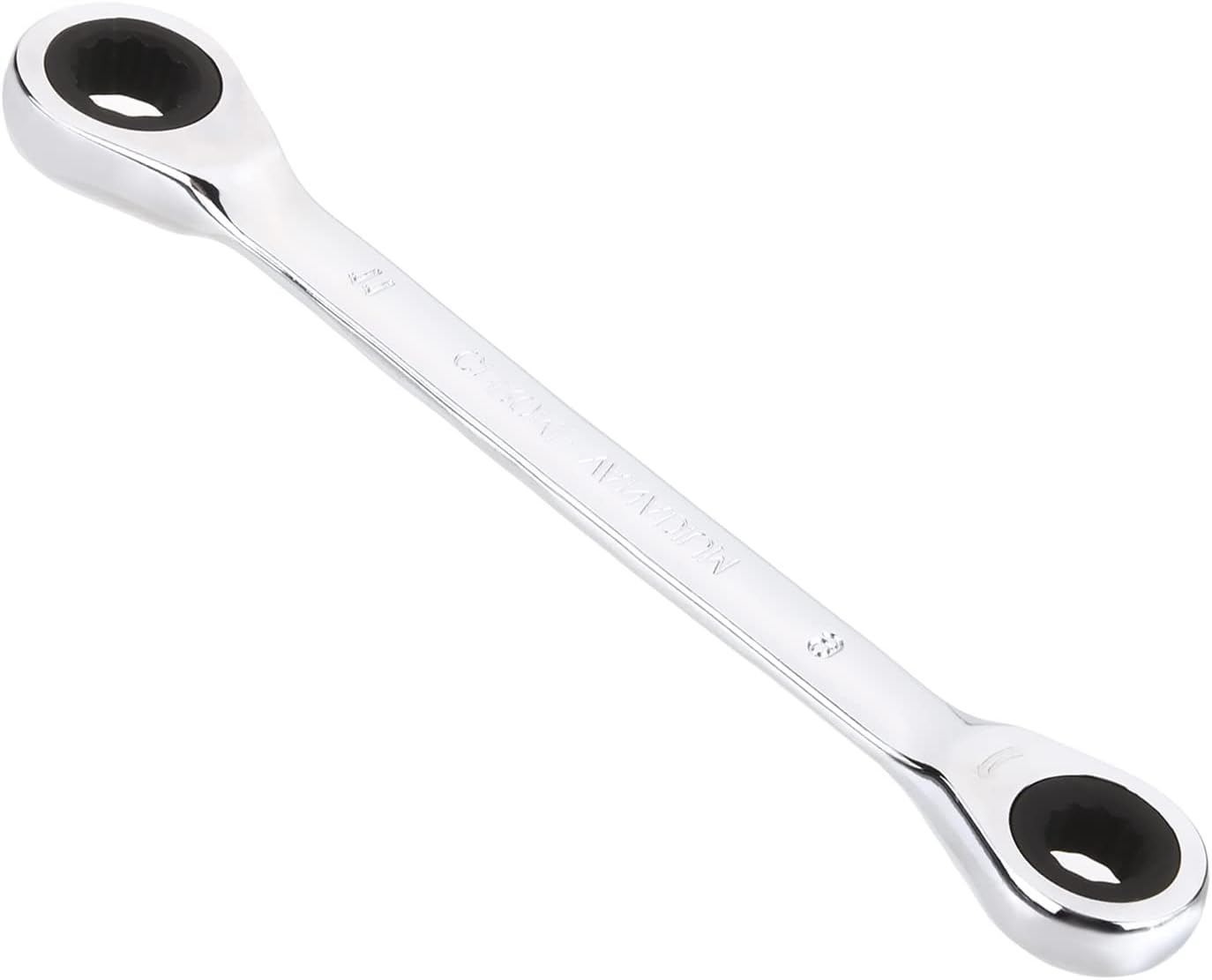 Auniwaig Double Box End Ratcheting Wrench, Metric, 13mm x 15mm, 72-Tooth Double Box End Wrench Spanner, Cr-V