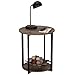 Household Essentials Wooden Side End Table with Storage Shelf | Ashwood