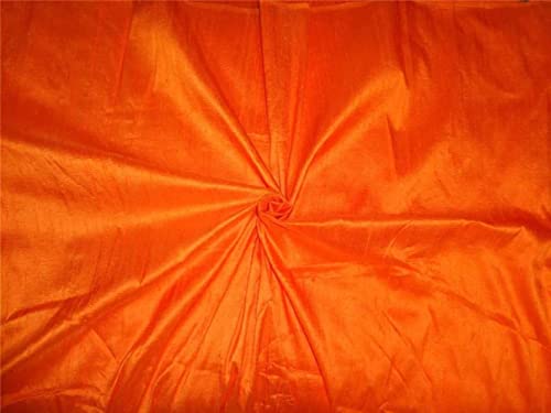 Soie Dupioni orange vif tissu au mètre de 137cm pour robe d'invitée de mariage et rideaux
