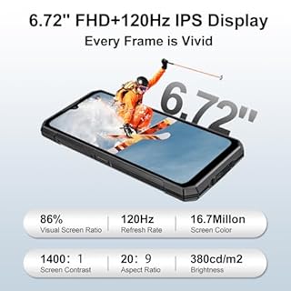 DOOGEE S200 Plus 5G AI Téléphone Portable Incassable,Écran Arrière 1.32'',36Go+512Go/2TB,11000mAh 66W Android 15 Smartphone Incassable,6.72" FHD+120Hz,100MP+20MP Vision Nocturne,WiFi 6E/NFC (Rouge)