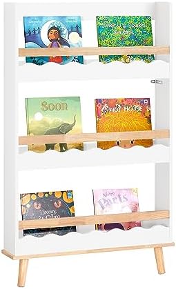 SoBuy KMB77-W 3 Tiers Children Kids Bookcase Book Shelf Storage Display Rack