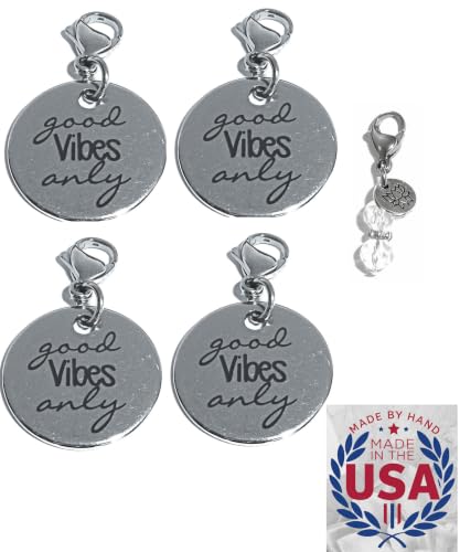 Image of Hidden Hollow Beads 4 Clip On Charms for Purse, Handbag, Keychain, Zipper Pull, Backpack, Jewelry Accessory, USA