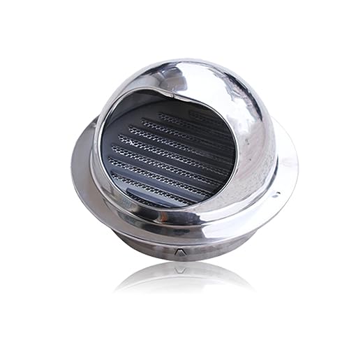 Stainless Steel Round Vent Cover, Round Wall Vent Outlet Cover, Vent Built-in Fly Screen Mesh, Soffit Vents, Air Vent Louver Grille Cover, for Kitchen Fans and Range Hoods (Color : Silver, Size : 18
