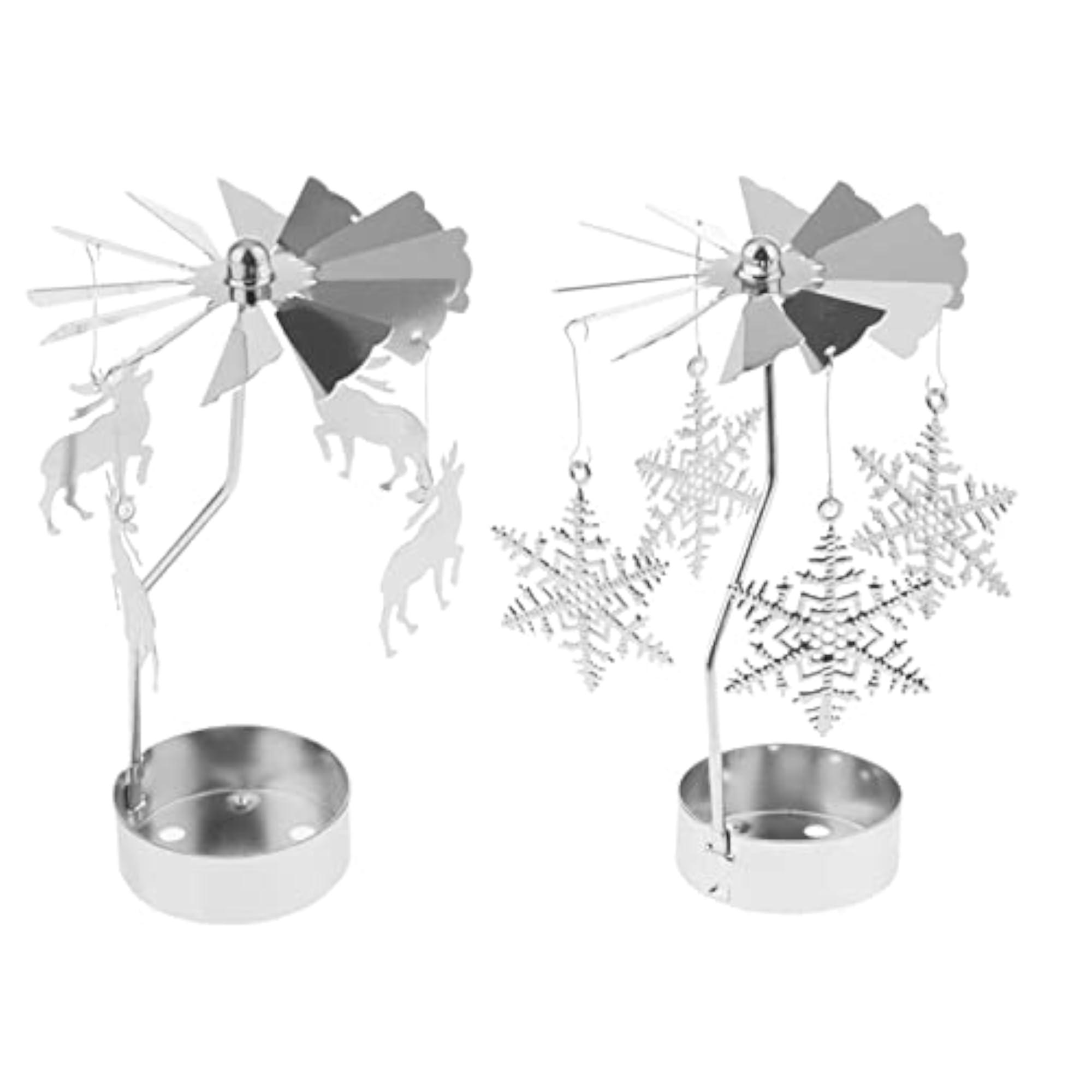 2pcs Christmas Decor Rotating Candle Holder