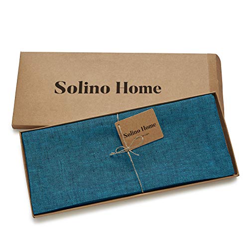 image for Solino Home Small Table Runner 60 Inches - Athena, 100% Pure Linen Cha