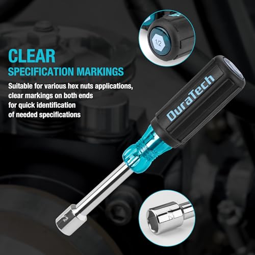 Duratech 7 Pcs Sae Nut Driver Set, Chrome Vanadium Steel Nut Drivers With Non-Slip Handles thumb #4