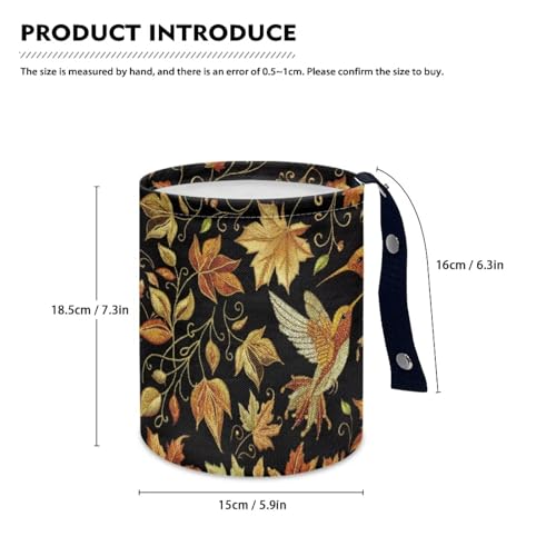 Image of Pensura Car Trash Can Collapsible Hanging Cars Garbage Bag Foldable Maple Leaf Hummingbird Mini Car Trash Bin Auto Rubbish Bag Hanging Compatible with Most Cars