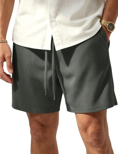 TACVASEN TACVASEN Men's Corduroy Casual Shorts 6" Inseam for Summer Beach Vacation