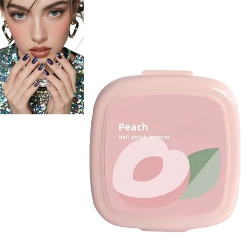 40Pcs Nail Polish Remover Pads Lint-Free Cotton Pads for Gentle Moisturizing Nail Care Quickly & Easily Removes Gel Polish Natural Ingredients Travel-Friendly Nail Wipes & Nail Cleanser(Peach)