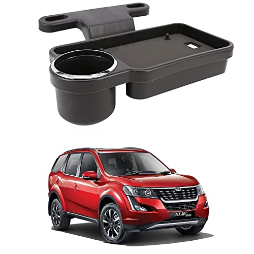 Image of Oshotto (FT-04) Foldable Car Auto Headrest Rear Back Seat Table Drink Food Cup Tray Holder Compatible with Mahindra Xuv-500 - Black