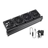 Aquarium Chiller,Water Chiller,Variable Speed Fish Tank,Fan Angle Adjustable for Salt/Fresh Water Axolotl Coral (Black), 4 Head
