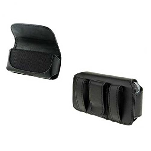 Black Leather Phone Case Cover Pouch Belt Clip Loops For Tracfone Lg 306G - Tracfone Lg 800G - Tracfone Lg 840G #TOP4