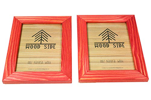 8.5 X 11 Wooden Rustic Picture Frames - Set Of 2 For Diploma Documents And Certificates Wall Mount And Tabletop - Natural Wood Photo Frame - Red #TOP4