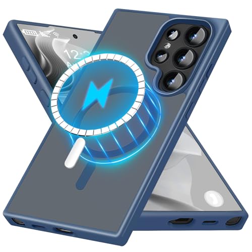 Coque Samsung S24 Ultra MagSafe N52 translucide bleue rigide