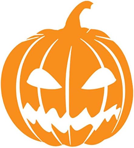 Calcomanías de vinilo de calabaza de Halloween (paquete de 2) para parachoques de automóvil, ventana, laptop, tablet, teléfono (4 x 3.6 pulgadas,