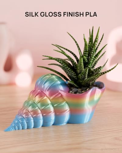 Image of TECBEARS Silk Rainbow PLA+ 3D Printer Filament Bundle for Bambu 3D Printers | Fast Color Change Each 8 Meters, Silky Glossy PLA Plus, 250g Spool, 8 Rolls, 2kg Total, Individually Vacuum Packed