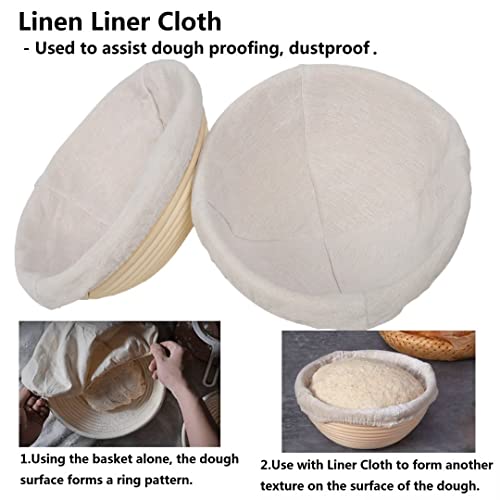 7 Inches Round Banneton Basket For Bread Proofing, Dough Proofing Bowls With Removable Liner, Good For Home Sourdough Bakers Baking, 2 Pack #TOP4
