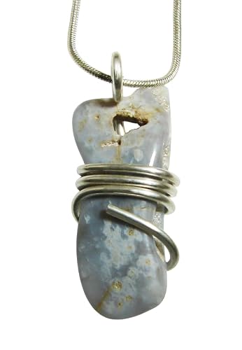 Genuine Ellensburg True Blue Agate Pendant, Medium Blue 101