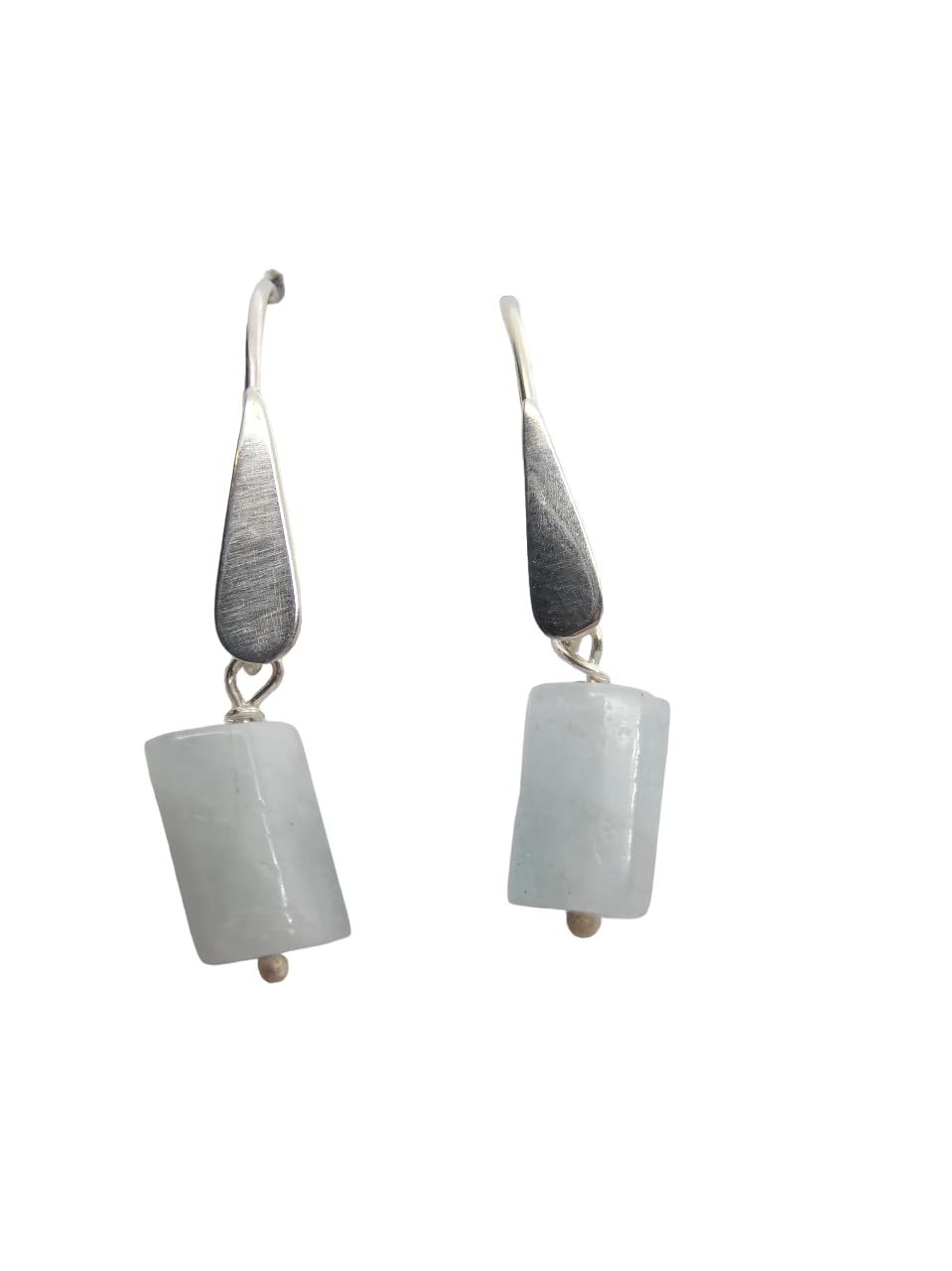 Boucles d'oreilles aigue-marine argent 925 suspendues | Bijou pampille en pierre fine bleue