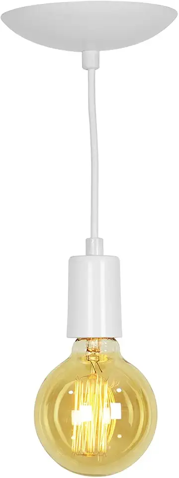 Lustre Pendente Tubo Cilindro Alumínio Branco Fio 1.20m