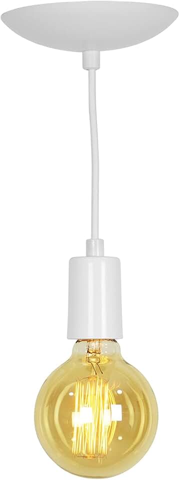 Lustre Pendente Tubo Cilindro Alumínio Branco Fio 1.20m