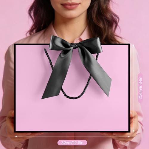 Image of JMANNI Mothers Day Gift Bags with Handles, 13 inch Medium Gift Bag for Presents, 1 Pcs Bags with 2 Tissue Paper and 1 Cards for Baby Shower Wedding Bridal Shower Mother's Day Birthday Party (Purple-Black