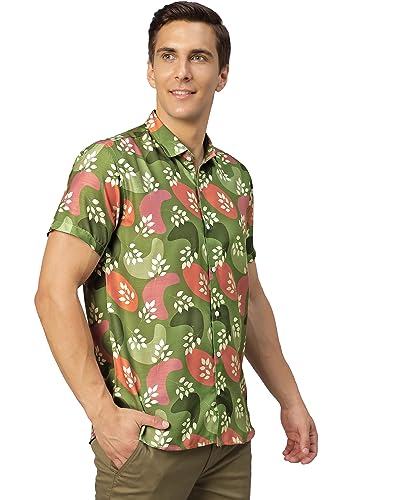 Image of Venisa Men's Cotton Blended Printed Casual Shirt