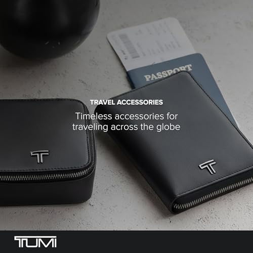 Image of Tumi Unisex Tri Fold Zip Around Black /Gunmetal One Size
