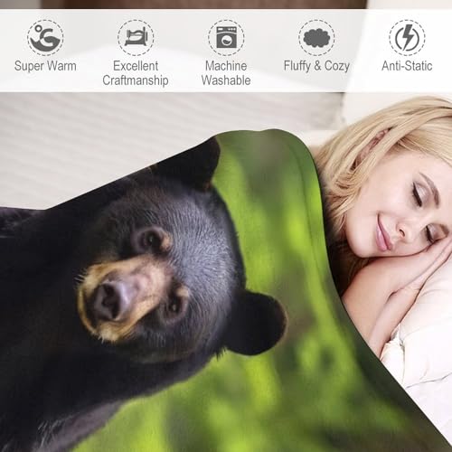Couverture jeté flannel ours chaud durable couverture pour canapé - 4