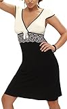 r-dessous Exklusives Nachtkleid Sleepshirt Damen Viskose Nachtwäsche Nachthemd mit Träger Groesse: 4XL