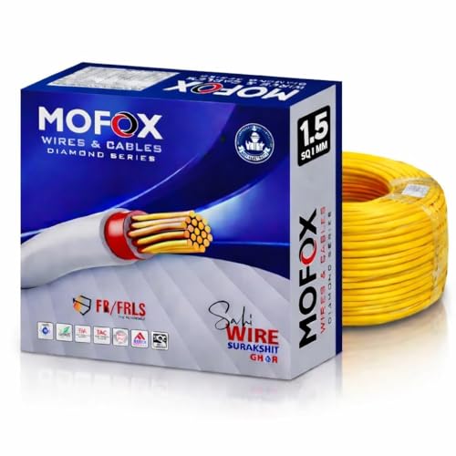 Image of MOFOX Diamond Series FR /FRLS Electrical Wire, Multi-Strand Copper Conductor 90 Meter (YELLOW, 1.50 SQ MM)