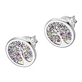 Pendientes de plata Lotus con circonita para mujer, árbol de la vida, de plata de ley 925, LP1889-4/1, joyas de marca de alta calidad, idea de regalo para cumpleaños, boda, D1JLP1889-4-1