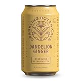 Rishi Tea Dandelion Ginger Sparkling Botanicals Sparkling Water - Organic, Unsweetened, Zero Added Sugar, Caffeinated, Real Plants, Virtus Botanicals - 12 oz (Pack of 12)