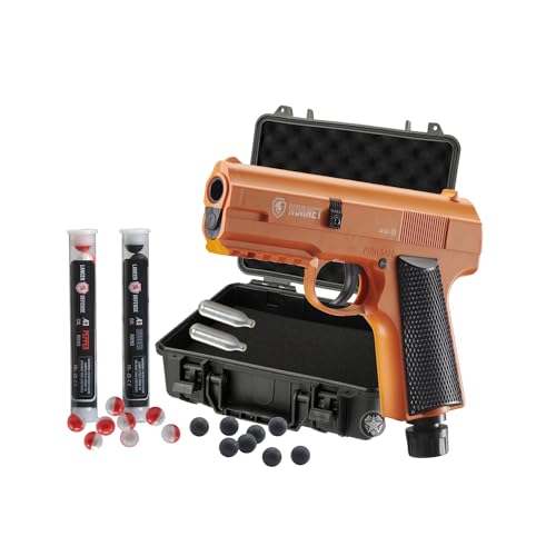 Image of Lancer Tactical Lancer Self Defense Hornet 0.43 Cal Home Defense Launcher All in One Package-Less Lethal for Personal Defense with Carrying Case (Color: Orange /Black)