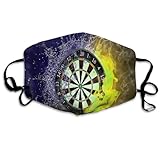 WUXEKZO Women & Men Reusable Face Scarf Mask Face Scarf Anti Dust Windproof Face Covers, Dart Board Target Ice And Fire Art Facial Protection for Outdoors Home And Daily Use