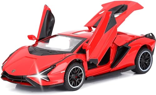 Image of Kids Toy car Playsets 1:32 Die cast Metal Toy car Model Car Pull Back Metal Cars with 4 Openable Doors Light and Musical Sound (Multi)