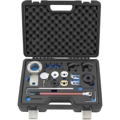 TECPO Motor-Einstellwerkzeug Satz für 1.8, 2.0 TSI TFSI Motoren, Steuerzeiten einstellen & Steuerkette wechseln, kompatibel mit vielen Audi & VW Motoren, inkl. Kurbelwellen- & Nockenwellen-Werkzeuge