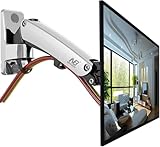 NB North Bayou Full Motion Monitor TV Wall Mount Bracket for 30-40 Inch LCD LED Flat Screen with Weight Capacity 11lbs to 22lbs (Chrome Plating-Single Extension)