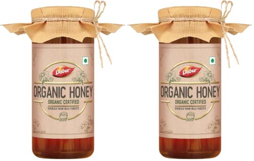 Image of Dabur Organic Honey - 300g | 100% Pure and Natural | NPOP Organic Certified | Raw, Unprocessed & Unpasteurized Honey | No Sugar Adulteration (Pack of 2)