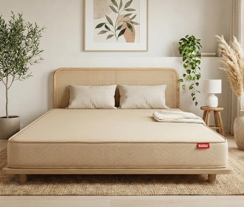 Image of Kurlon Dual Mattress | Single Size 72x42x4 Inches | Medium Soft & Firm Dual Side Comfort | Soft Knitted Fabric Cover | Ideal for Couples and Guests | Reversible Two-Sided Comfort | 10 Years Warranty