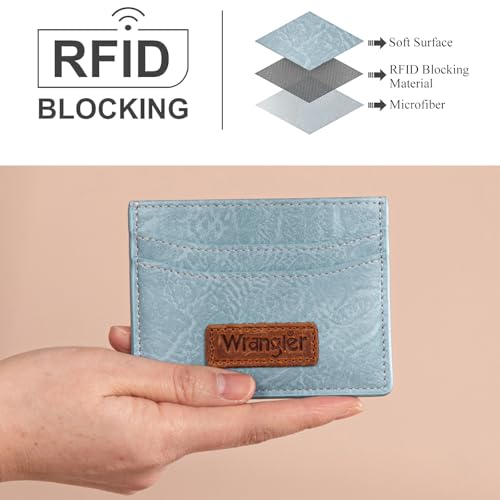 Image of Montana West X Wrangler RFID Card Holder for Women Card ID Cases Small Credit Card Wallet Minimalist Wallets for Women
