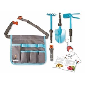 Happy People 16866 Gardena Tuintassenset met tuingereedschap voor kinderen, tuingereedschap, outdoor, planten, schop, hark, hark