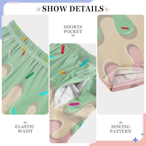 Ice Cream Waffle Boys Pants Boys Athletic Pants Long Pant for Boywith Pockets Wide-Leg Size 6-14Y4