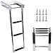 Amarine-made 3-step Under Platform Slide Mount Boat Boarding Ladder, Telescoping, Stainless Steel