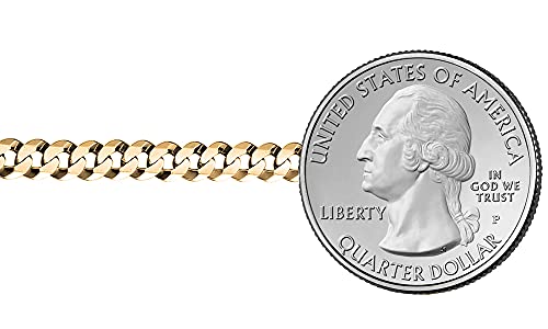 Savlano 14K Gold Plated 925 Sterling Silver 5.5mm Italian Solid Curb Cuban Link Chain Necklace For Men & Women - Made in Italy Comes With a Gift Box3