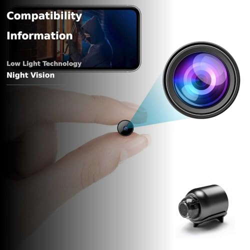 Smallest Wireless WiFi Camera,HD1080P Spy Camera Detector,Portable Mini Camera,Baby Monitor,Nanny Cam,Pet Camera with Night Vision,Motion Detection,Cloud Storage for Security with iOS Android APP