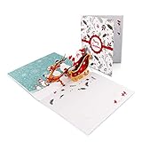 💌【ASPECTO EXQUISITO】: Cartolina di natale 3d tiene una artesanía exquisita y una calidad excelente, una estructura ingeniosa y un ingenio único.Las tarjetas de Navidad se imprimen y empalman para obtener una apariencia tridimensional perfecta.