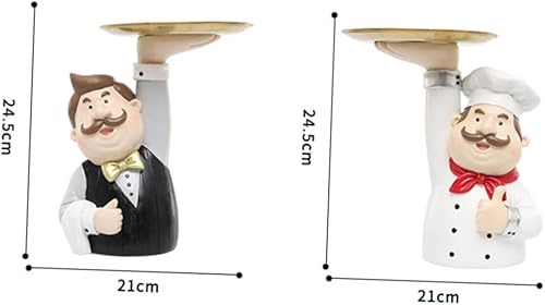 Miniatura 7 de Pendientes para mujer, bandeja de joyería para decoración del hogar, figuritas de chef francés, bandeja decorativa para joyas, bandeja de frutas de