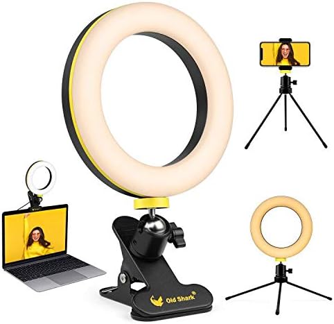 6.3” Ring Light, Oldshark Desk Selfie Ring Light with Clamp Mount and Tripod Stand Phone Holder for Laptop Computer, for YouTube Video, Makeup, Selfie, Photography, Live Streaming, Tiktok
